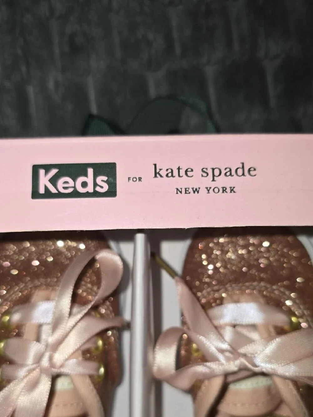 kate spade x Keds Baby Glitter Sneakers Rose Gold